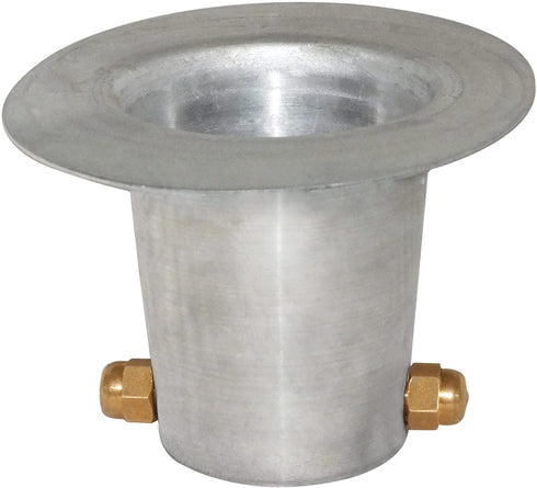 Aluminum Gutter Adapter with Brass Bolt for Rain Chain Installation, Large, Mill Finish